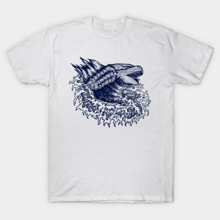 The Great Godzilla Line Art T-Shirt